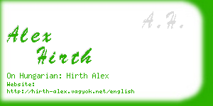 alex hirth business card